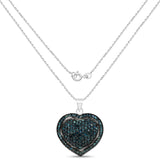 Genuine Blue Diamond Heart Necklace