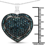 Genuine Blue Diamond Heart Necklace