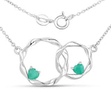 Genuine Emerald Infinity Pendant Necklace