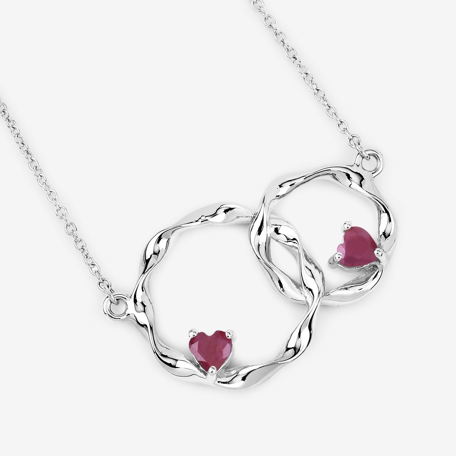 Genuine Ruby Infinity Pendant Necklace
