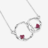 Genuine Ruby Infinity Pendant Necklace