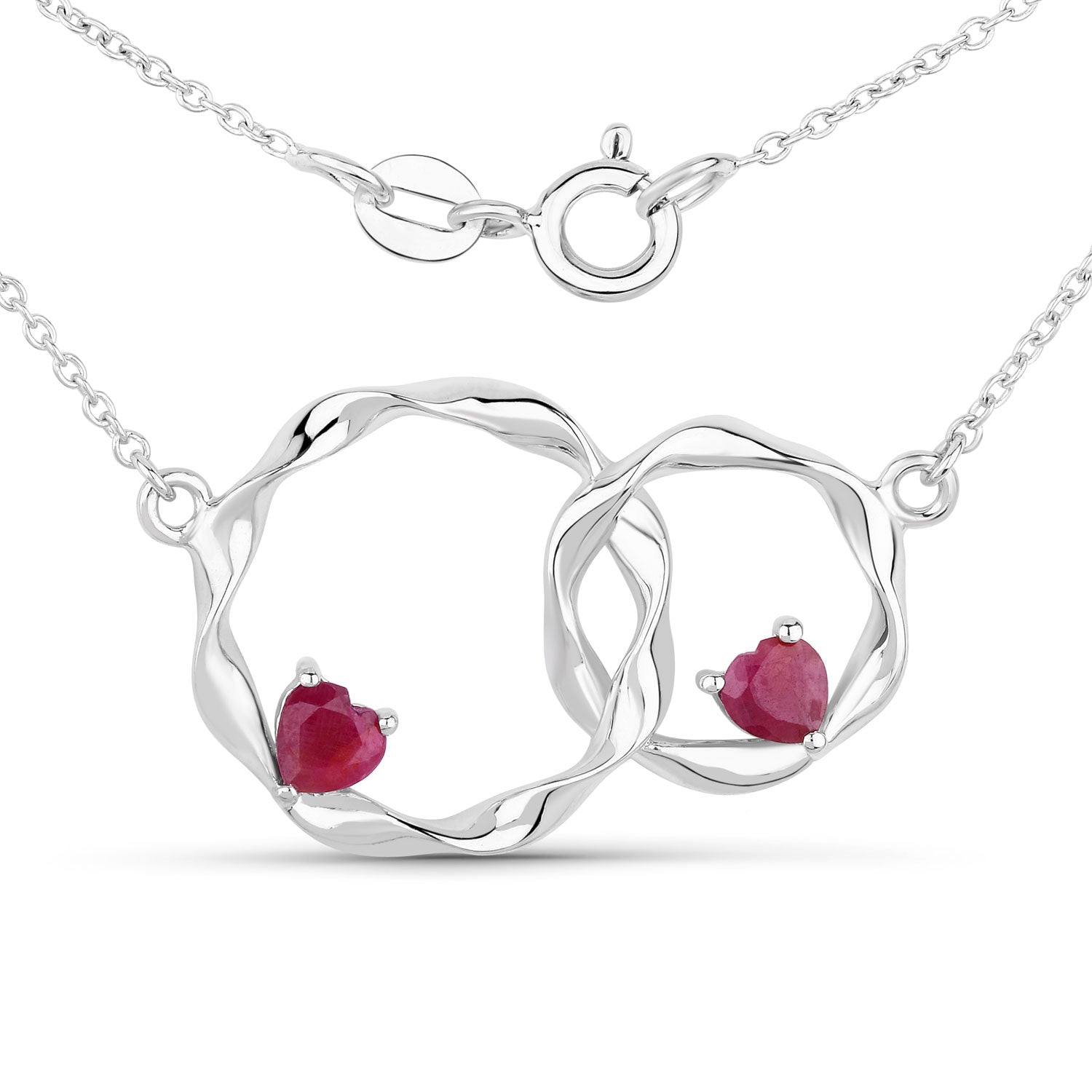 Genuine Ruby Infinity Pendant Necklace