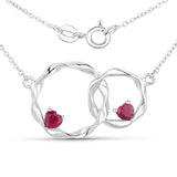 Genuine Ruby Infinity Pendant Necklace