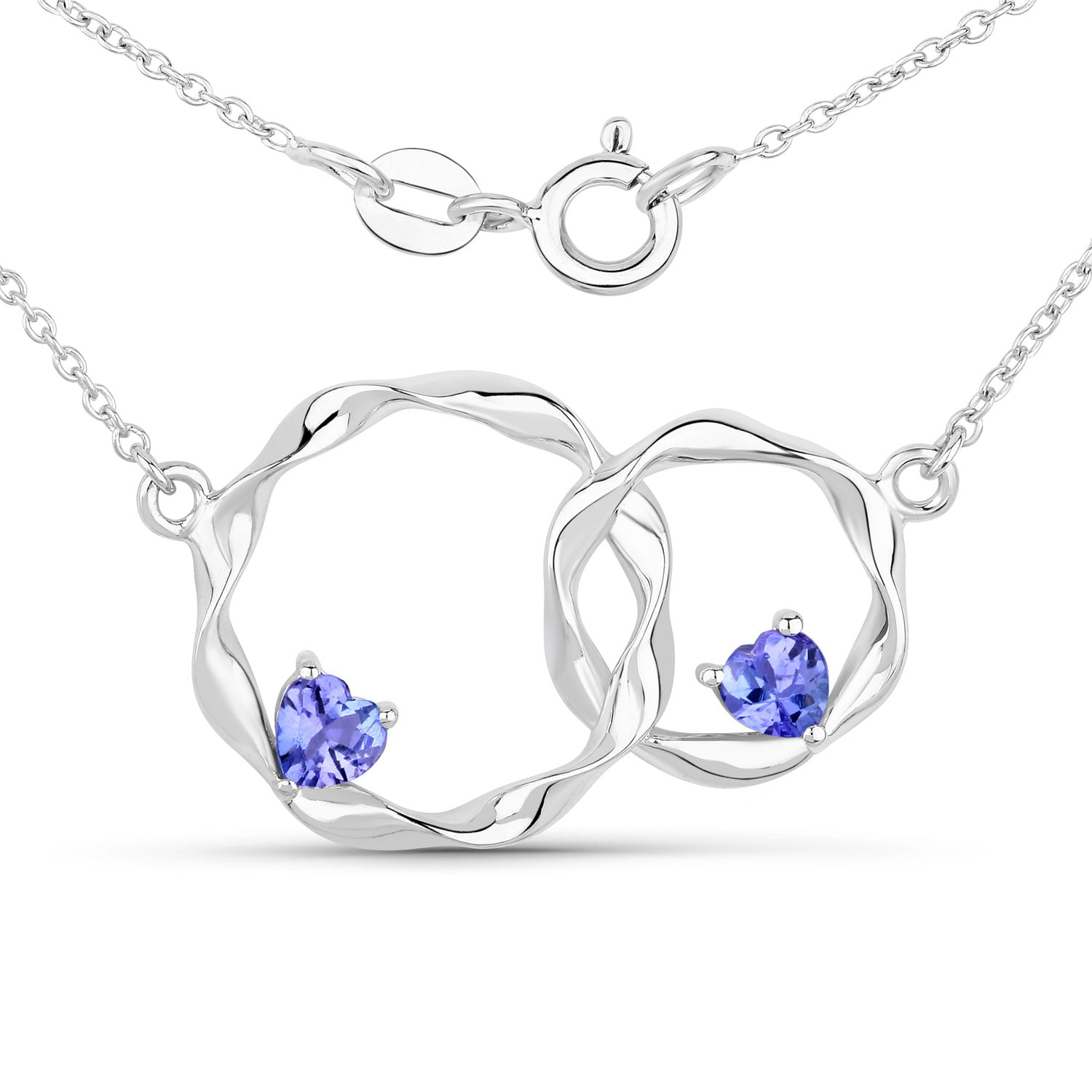Genuine Tanzanite Infinity Pendant Necklace