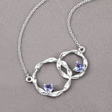 Genuine Tanzanite Infinity Pendant Necklace