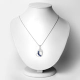 Genuine Blue Sapphire Heart Shape Pendant Necklace