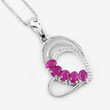 Genuine Ruby Heart Shape Pendant Necklace