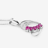 Genuine Ruby Heart Shape Pendant Necklace