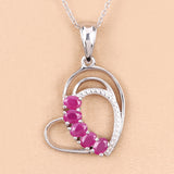 Genuine Ruby Heart Shape Pendant Necklace