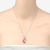 Genuine Ruby Heart Shape Pendant Necklace