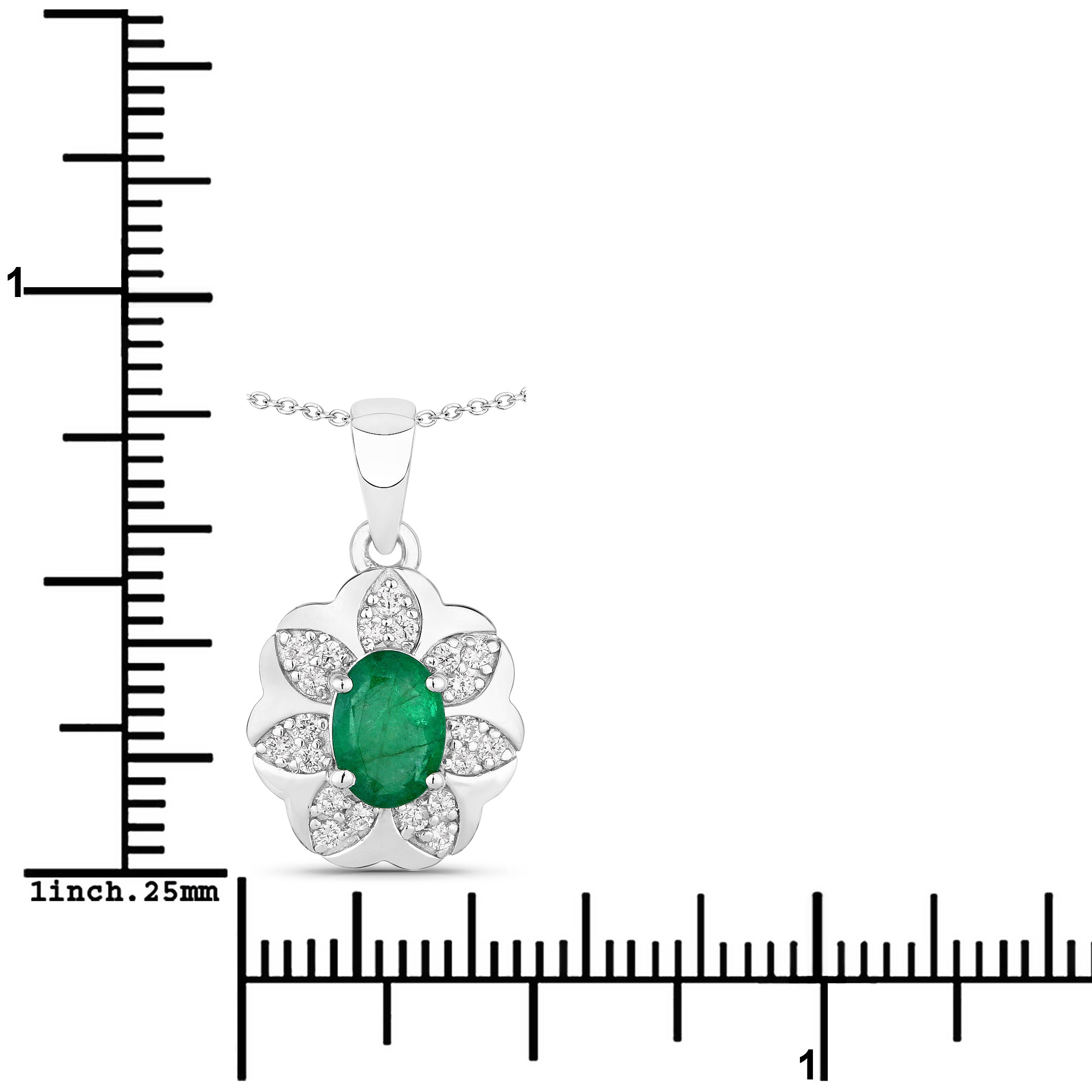 Natural Zambian Emerald and Diamond Necklace