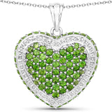 Genuine Chrome Diopside Heart Necklace