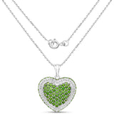 Genuine Chrome Diopside Heart Necklace