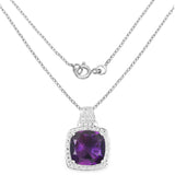 Genuine Amethyst Bold Pendant Necklace