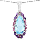 Genuine Blue Topaz Drop Necklace