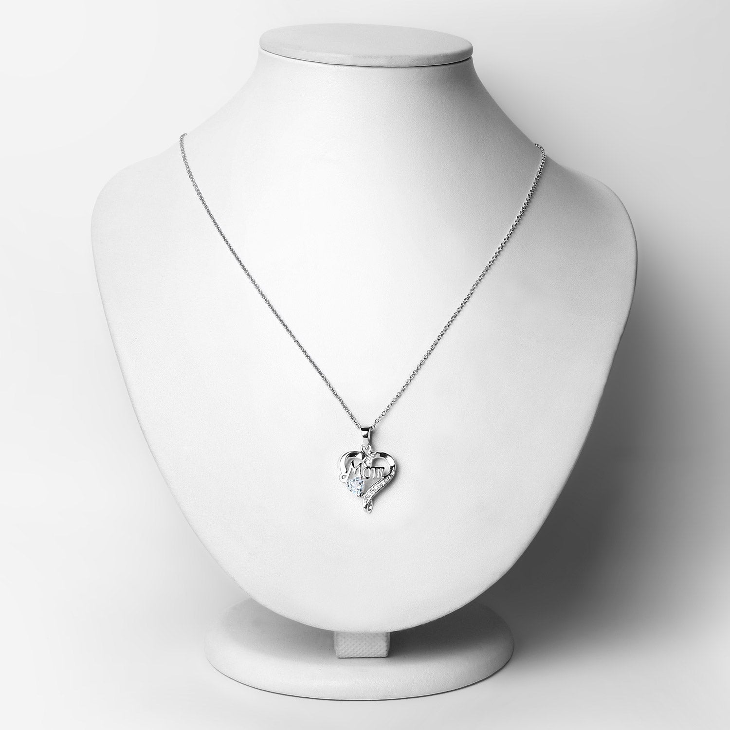 Genuine Blue and White Topaz Mom Pendant Necklace
