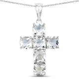 Genuine Green Amethyst Cross Pendant Necklace