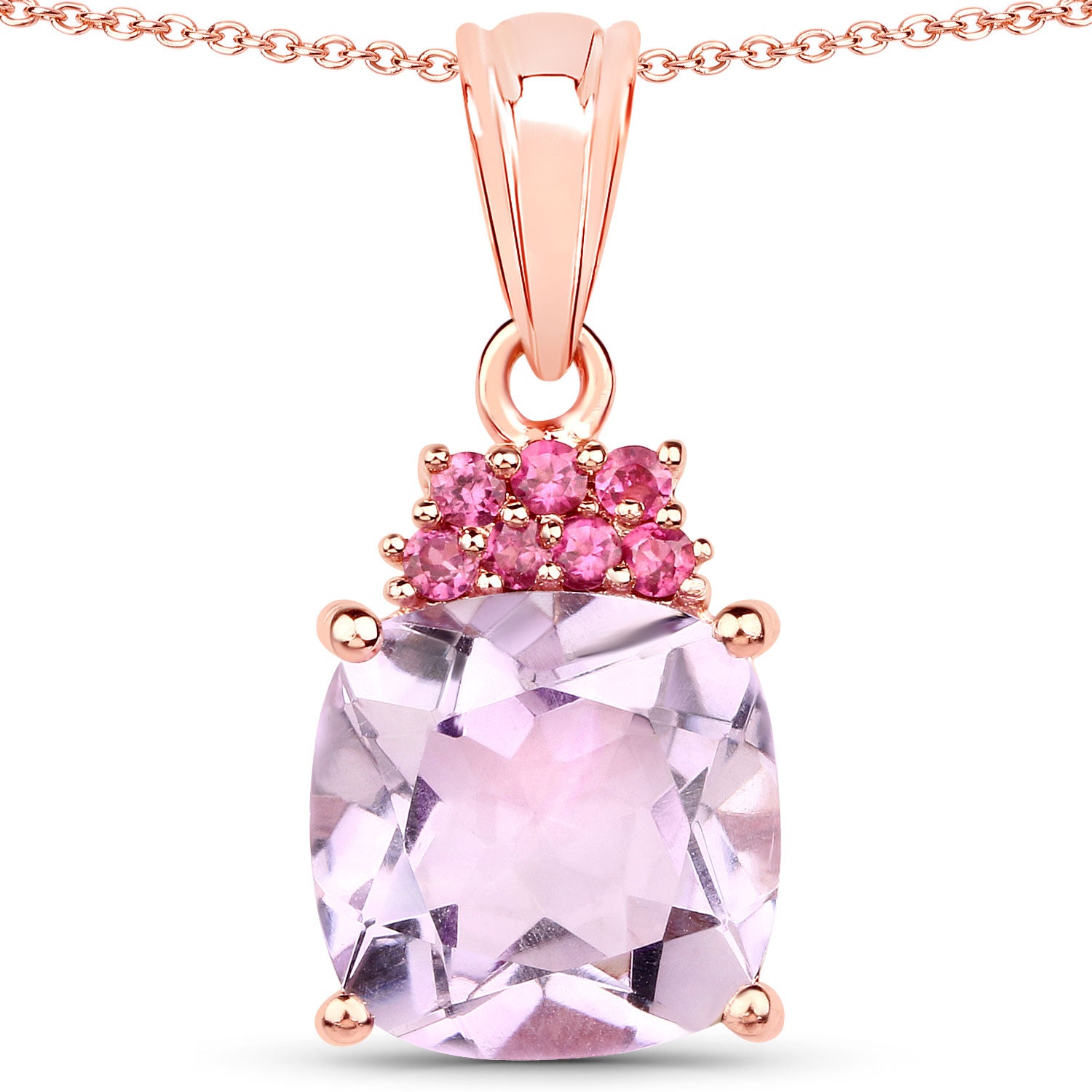 Genuine Pink Amethyst  Necklace
