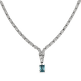 Natural London Blue Topaz Birthstone Necklace