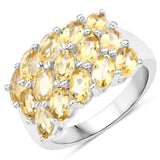 Genuine Citrine Cluster Ring