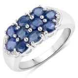 Natural Blue Sapphire Cluster Ring