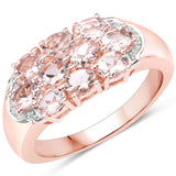 Genuine Morganite Rose Gold Cluster Ring