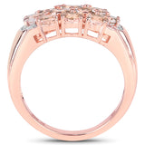 Genuine Morganite Rose Gold Cluster Ring