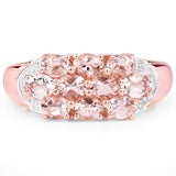 Genuine Morganite Rose Gold Cluster Ring