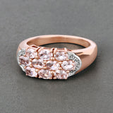 Genuine Morganite Rose Gold Cluster Ring