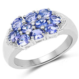 Natural Tanzanite Cluster Ring