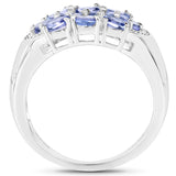 Natural Tanzanite Cluster Ring