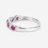 Genuine Ruby and White Topaz 5 Stone Ring