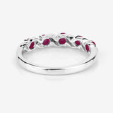 Genuine Ruby and White Topaz 5 Stone Ring