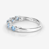 Genuine Swiss Blue Topaz 5 Stone Ring