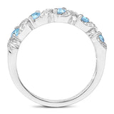 Genuine Swiss Blue Topaz 5 Stone Ring