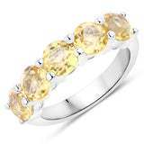 Genuine Citrine 5 Stone Ring