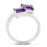 Genuine Amethyst Bypass Ring