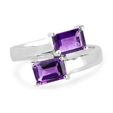 Genuine Amethyst Bypass Ring