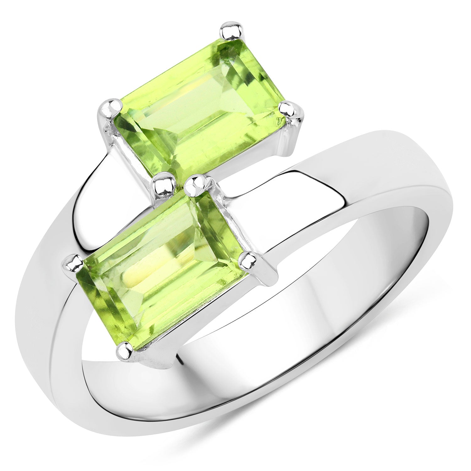 Genuine Peridot Bypass Ring