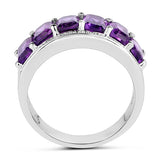 Genuine Amethyst Half Eternity Band Ring