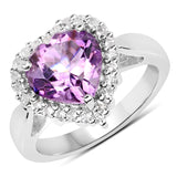 Genuine Amethyst Heart Shape Ring