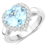 Genuine Blue Heart Topaz Ring