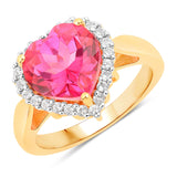 Genuine Pink Topaz Heart Ring