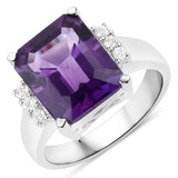 Genuine Amethyst Purple Stone Ring