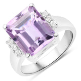 Genuine Pink Amethyst Engagement Ring