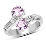 Natural Amethyst Bypass Engagement Ring