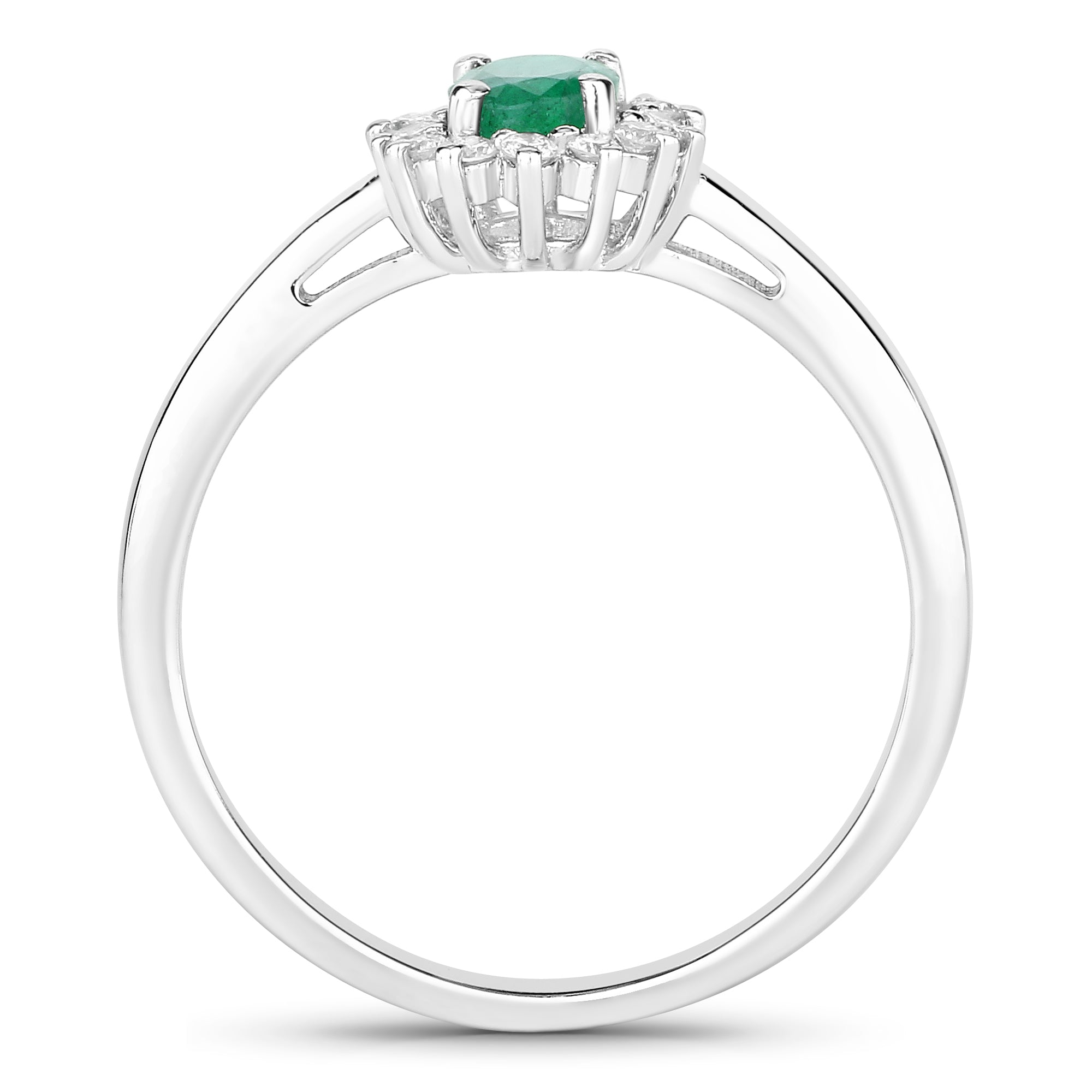 Natural Zambian Emerald Green Diamond Ring