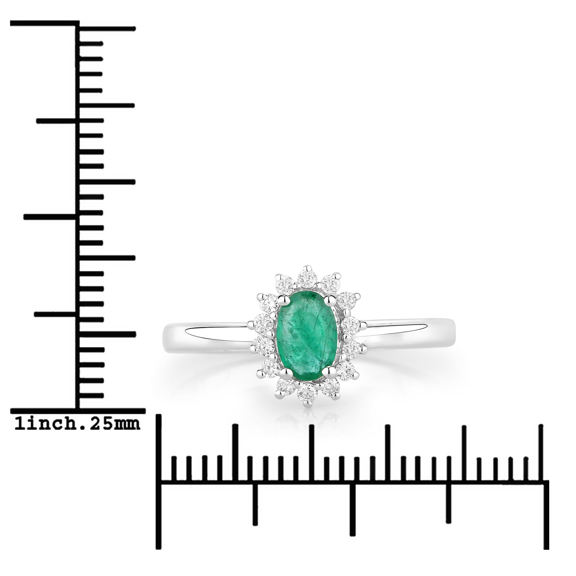 Natural Zambian Emerald Green Diamond Ring