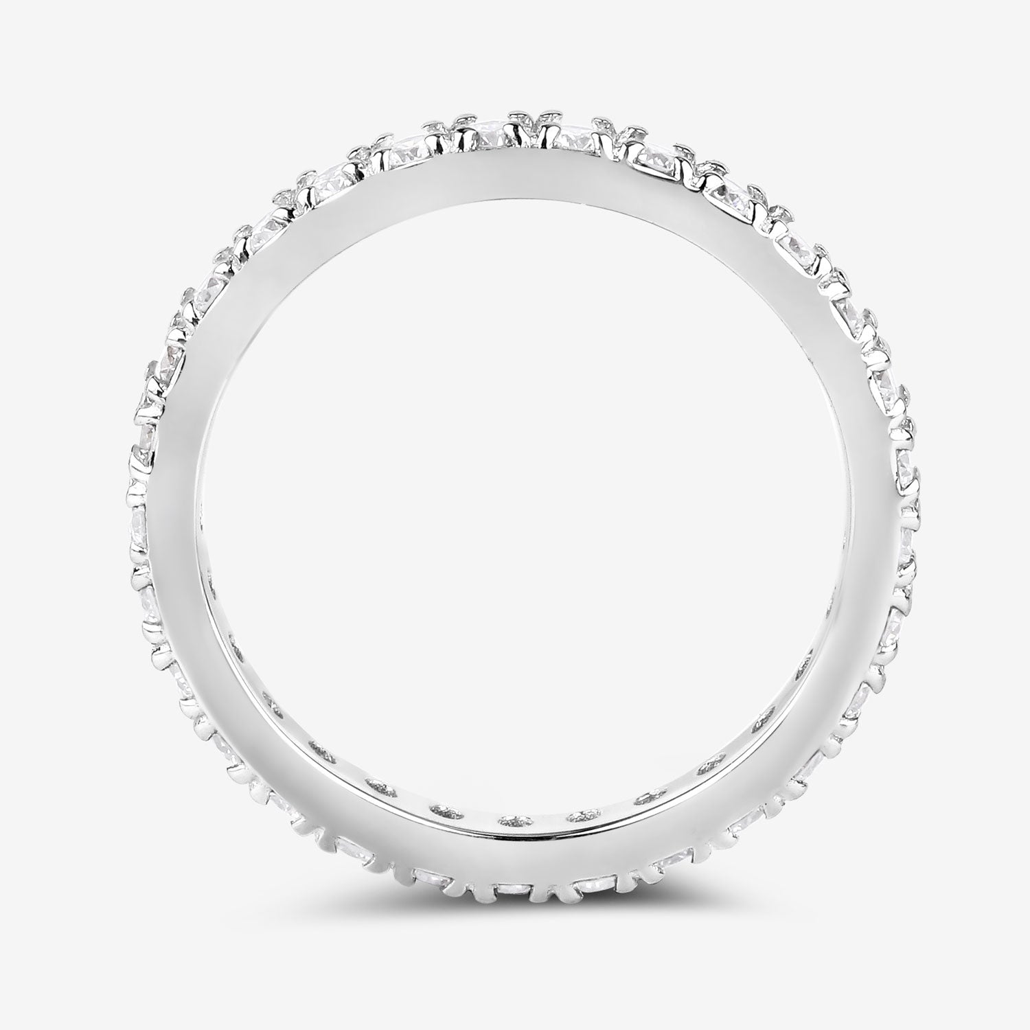 1.00ct Round Lab Grown Diamond Prong Band 14K White Gold Ring image 3