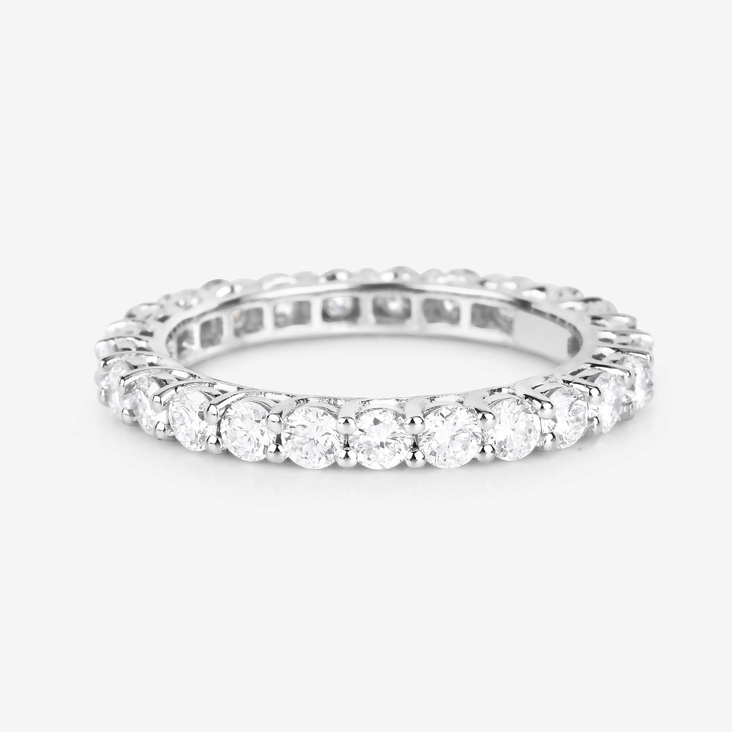 1.50ct Round Lab Grown Diamond Prong Band 14K White Gold Ring image 4